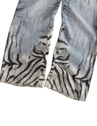FW2004 Roberto Cavalli zebra scratched Jeans