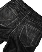 Flared Wide Leg Waxed Denim