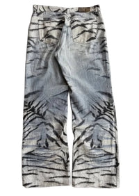 FW2004 Roberto Cavalli zebra scratched Jeans